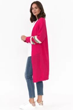 Knitwear<Clarity Pippi Hot Pink Wool Cardigan
