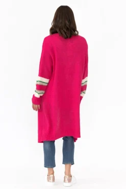 Knitwear<Clarity Pippi Hot Pink Wool Cardigan