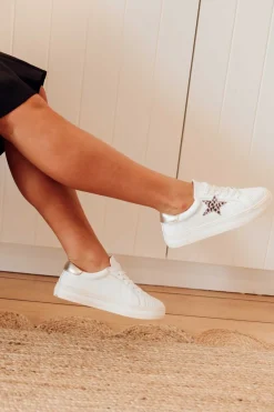 White Sneakers<Alfie and Evie Pixie Star White Leopard Leather Sneaker