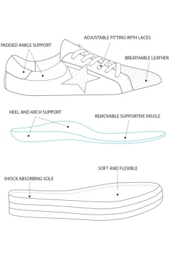 White Sneakers<Alfie and Evie Pixie Star White Leopard Leather Sneaker