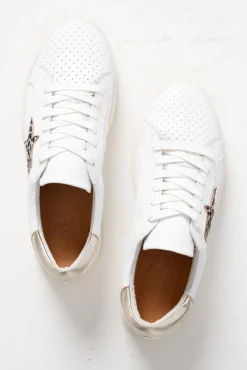 White Sneakers<Alfie and Evie Pixie Star White Leopard Leather Sneaker