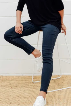 Jeans<Threadz Polly Blue Cotton Stretch Pant