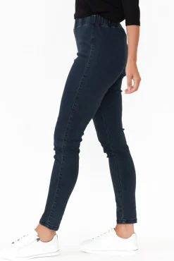 Jeans<Threadz Polly Blue Cotton Stretch Pant