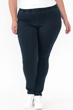 Jeans<Threadz Polly Blue Cotton Stretch Pant