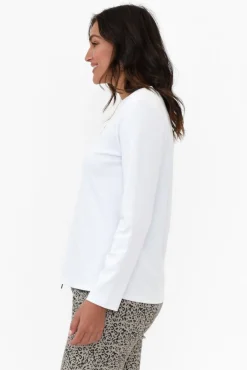 Cotton Tops<Gordon Smith Porter White Cotton Long Sleeve Top