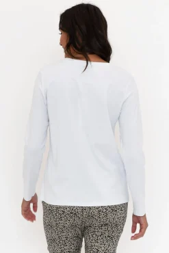 Cotton Tops<Gordon Smith Porter White Cotton Long Sleeve Top