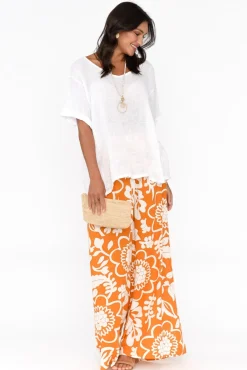 Pants<Shanty Positano Orange Garden Flared Pant