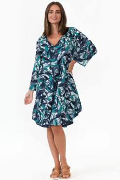 Cotton Tops<Mozaic Proserpine Blue Leaf Cotton Tunic