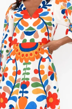 Cotton Dresses<Boom Shankar Quinn Fiesta Floral Linen Cotton Dress