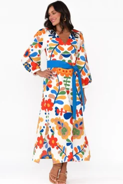 Cotton Dresses<Boom Shankar Quinn Fiesta Floral Linen Cotton Dress