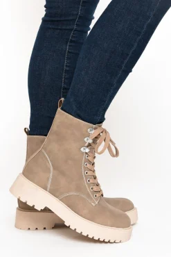 Boots<Los Cabos Raine Taupe Lace Up Boot