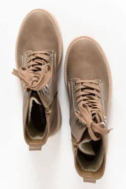 Boots<Los Cabos Raine Taupe Lace Up Boot