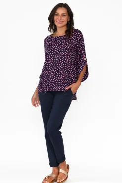 Sleeved Tops<Hourglass Raven Pink Fleck Hi Lo Top