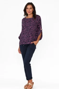 Sleeved Tops<Hourglass Raven Pink Fleck Hi Lo Top