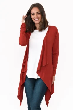 Cardigans<Bamboo Body Red Bamboo Waterfall Cardigan