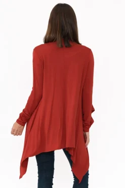 Cardigans<Bamboo Body Red Bamboo Waterfall Cardigan
