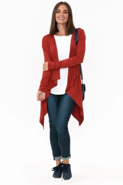 Cardigans<Bamboo Body Red Bamboo Waterfall Cardigan