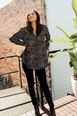 Pants<Cafe Latte Reed Black Stretch Cotton Pant