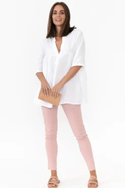 Pants<Cafe Latte Reed Blush Stretch Cotton Pant