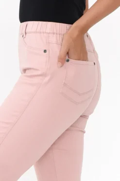 Pants<Cafe Latte Reed Blush Stretch Cotton Pant