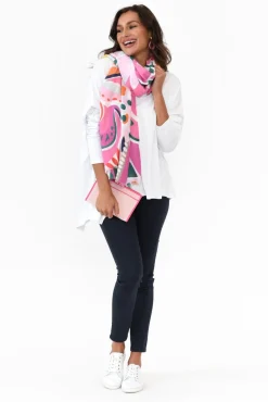 Pants<Cafe Latte Reed Navy Stretch Cotton Pant