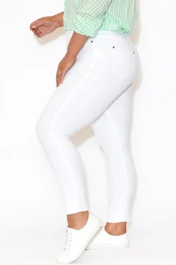 Pants<Cafe Latte Reed White Stretch Cotton Pant