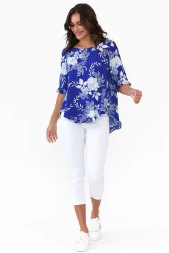 Pants<Cafe Latte Reed White Stretch Cotton Capri Pant