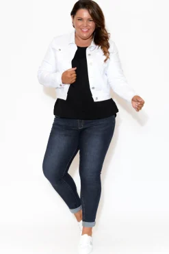 Jackets<Country Denim Rellie White Denim Stretch Jacket