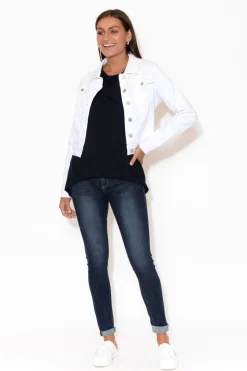 Jackets<Country Denim Rellie White Denim Stretch Jacket