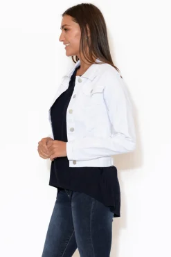 Jackets<Country Denim Rellie White Denim Stretch Jacket
