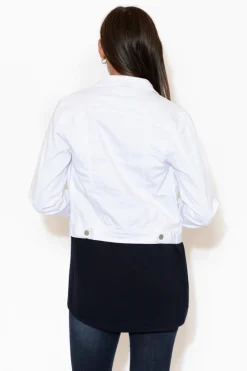 Jackets<Country Denim Rellie White Denim Stretch Jacket