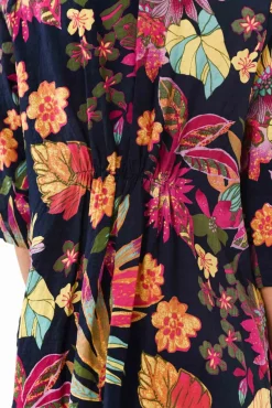 Below Knee Dresses<Willow Tree Richards Navy Bloom Linen Blend Dress