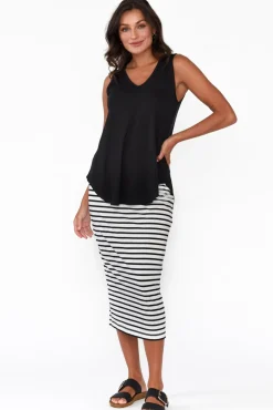 Sleeveless Tops<Lou Lou Rihanna Black Bamboo Tank