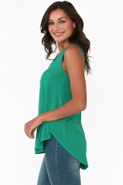 Sleeveless Tops<Lou Lou Rihanna Emerald Bamboo Tank