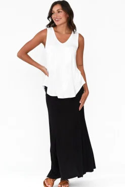 Sleeveless Tops<Lou Lou Rihanna White Bamboo Tank