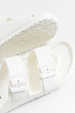 Slides<Human Shoes Ripe White Buckle Slide