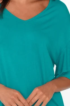 Sleeved Tops<Betty Basics Ripon Blue Lagoon Frill Sleeve Top