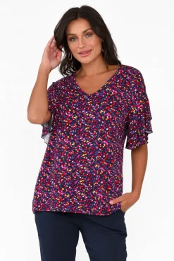 Sleeved Tops<Betty Basics Ripon Confetti Frill Sleeve Top
