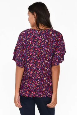 Sleeved Tops<Betty Basics Ripon Confetti Frill Sleeve Top