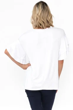 Sleeved Tops<Betty Basics Ripon White Frill Sleeve Top