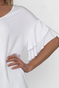 Sleeved Tops<Betty Basics Ripon White Frill Sleeve Top