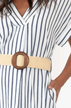 Linen Dresses<Betty Basics Roma Blue Stripe Linen Dress