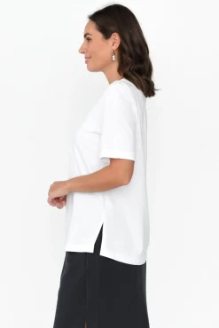 Cotton Tops<Betty Basics Rosalie White Cotton Tee