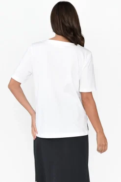 Cotton Tops<Betty Basics Rosalie White Cotton Tee
