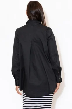 Cotton Tops<Foxwood Rose Black Cotton Poplin Shirt