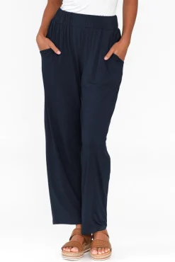 Pants<Pq Rosella Navy Bamboo Pant