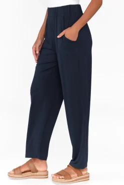 Pants<Pq Rosella Navy Bamboo Pant