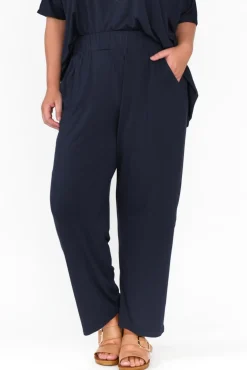 Pants<Pq Rosella Navy Bamboo Pant