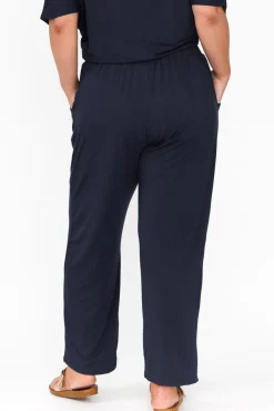 Pants<Pq Rosella Navy Bamboo Pant