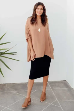 Skirts<Lou Lou Ross Black Bamboo Ruched Skirt